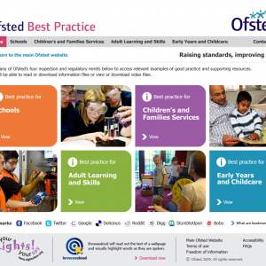 Ofsted Best Practice homepage design