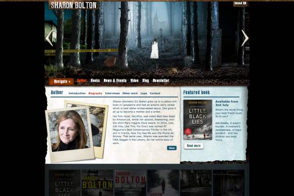 Sharon Bolton site home page